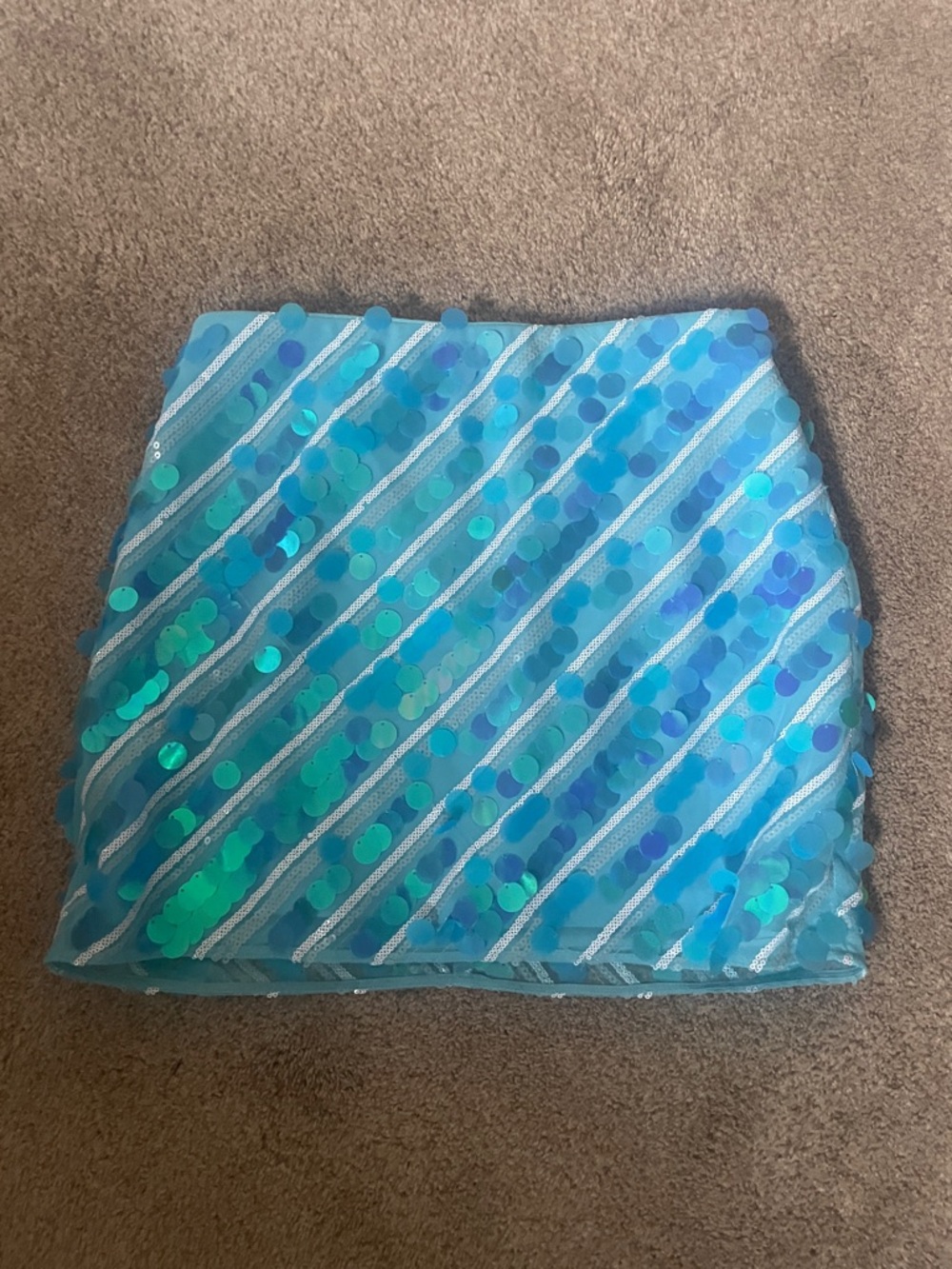 Dress the Population Aqua Blue Sequin Mini Skirt